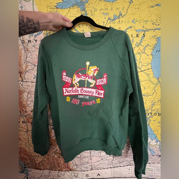 Vintage green crewneck Norfolk County Fair - Picture 1 of 3